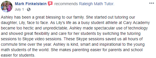 Mark recommends Raleigh Math Tutor